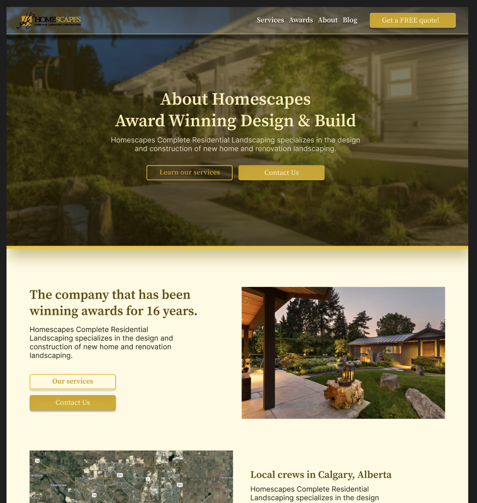 Homescapes services page