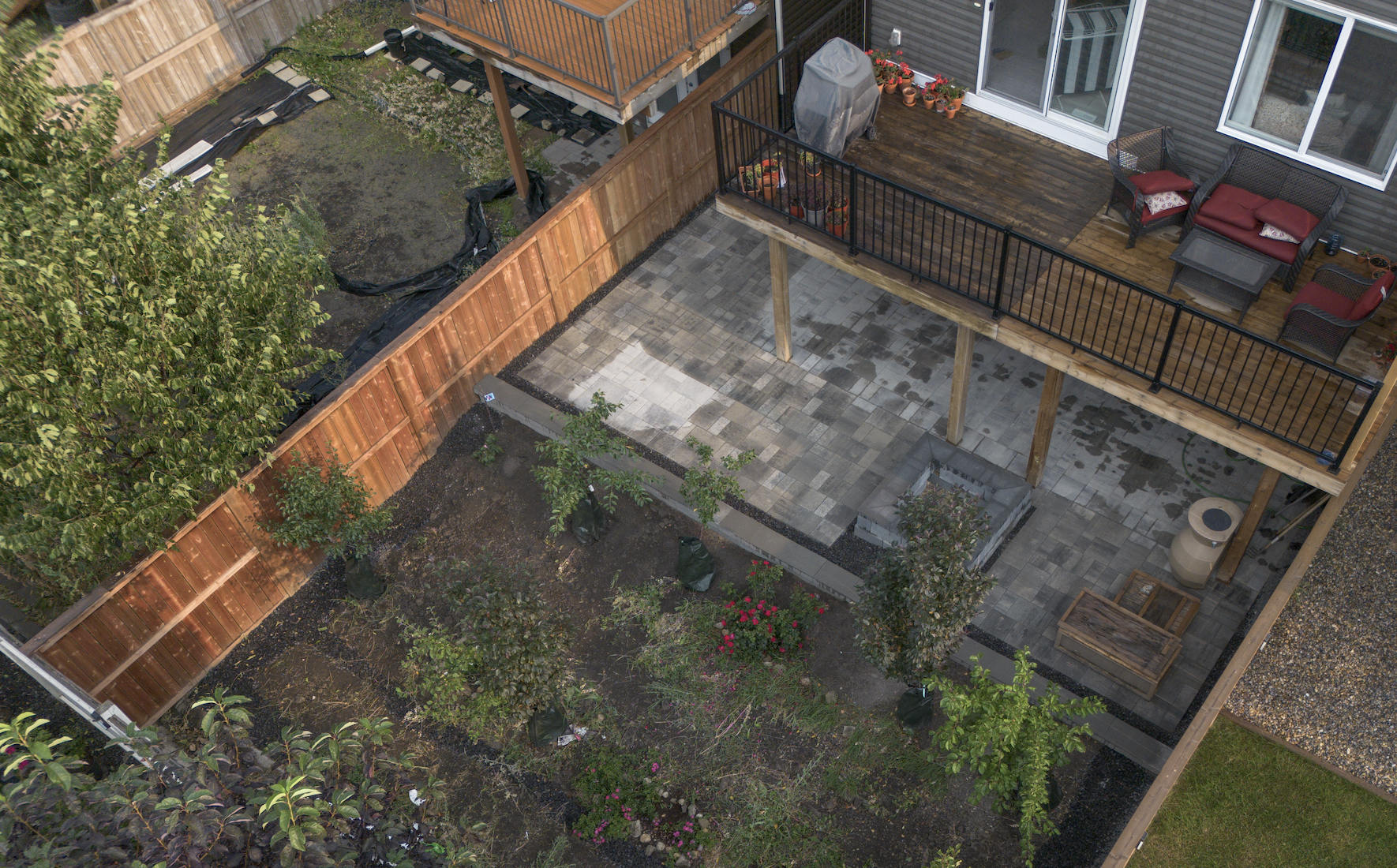 Aerial drone shot of a finished project