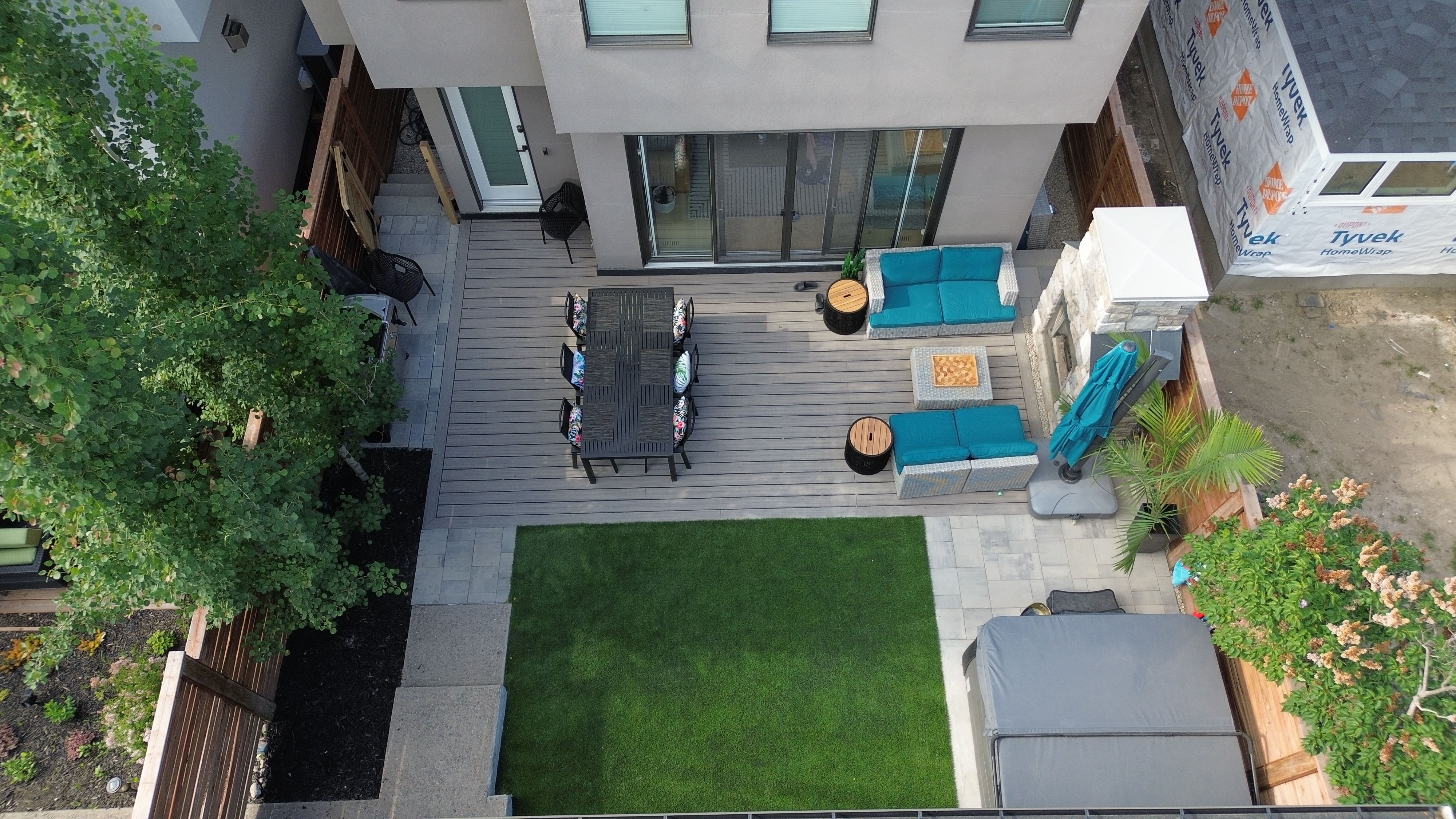 Aerial drone shot of a finished project