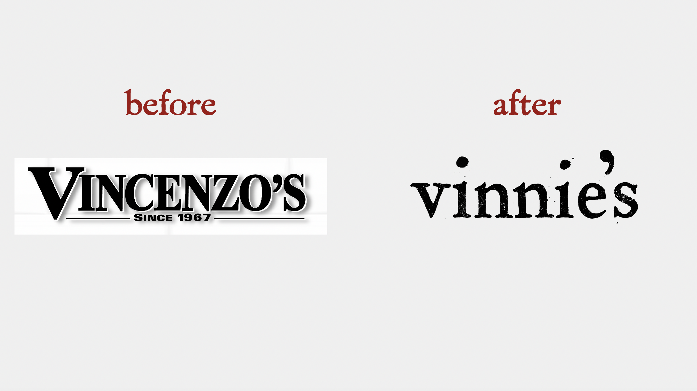 Logo before and after