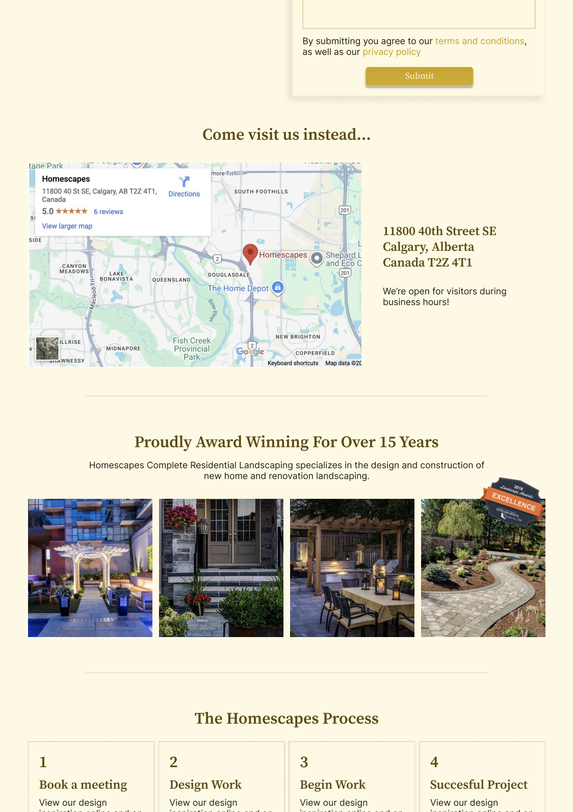 Contact page trust details