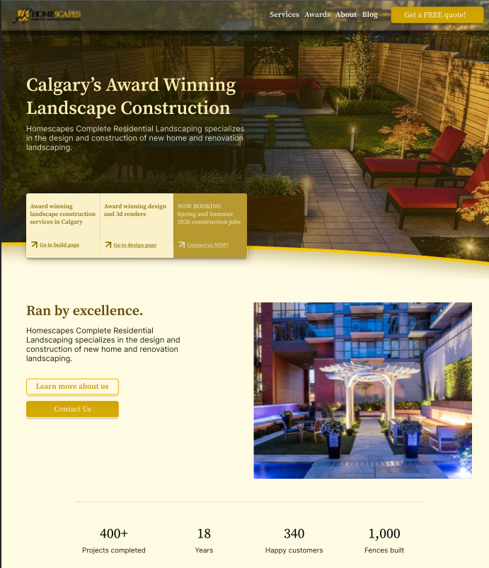 Redesigned homepage hero